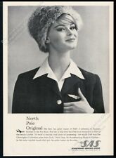 1963 SAS Scandinavian Airlines beautiful stewardess photo vintage print ad picture