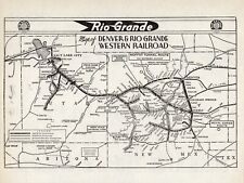 1944 Antique Denver and Rio Grande  Western Railroad Map   1486 picture