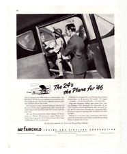 Vtg Print Ad 1946 Fairchild Airplane Corporation F-24 Personal Aircraft picture