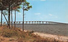 Navarre Bridge Florida FL Pensacola Beach Causeway Santa Rosa Sound Postcard E14 picture