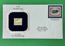 1918 Air Mail First Day Issue 22Kt Gold Replica .24c Inverted Jenny Airplane picture