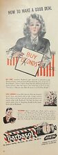 Rare 1940s Vintage Original Barbasol Shaving Cream Ad War Bonds Loans WW2 ERA picture