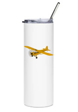 Piper J-3C Cub Stainless Steel Water Tumbler with straw - 20oz. picture