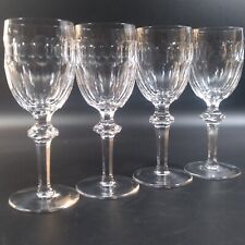 4 Waterford Curraghmore Clear Crystal Sherry Glasses Goblets Faceted Wafter Stem picture