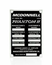 Reproduction McDonnell F4 Phantom Jet II Data Plate, Vintage Aviation  DPL-0106 picture