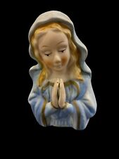 Vintage Ceramic Praying Virgin Mary Madonna Statue 5” Figurine picture