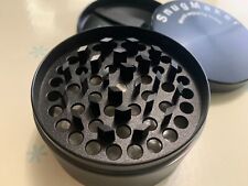 Herb Grinder 4 Layers Zinc Alloy Metal Dry Herb Magnetic Top Spice Black 3IN picture