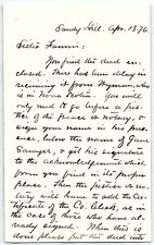 1876 SANDY HILL NY HISTORICAL LETTER FROM EVERETT SAWYER TO SISTER FANNIE Z3557 picture