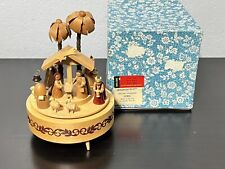 Erzgebirge Expertic Wooden Nativity Music Box  Germany Carousel Silent Night picture