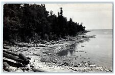 c1940's Rocky Shore South Point Washington Island Wisconsin RPPC Photo Postcard picture