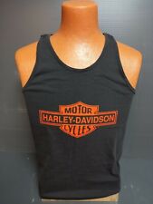Rare Vintage Harley Davidson Black Medium Tank Top Classic Orange HD Logo picture