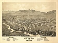 1875 Map of Ogden City, Utah | Birds eye view | Vintage Ogden City Utah Map | Ut picture