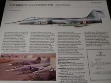UP CLOSE ~ Lockheed F-104 Starfighter Military Jet Aircraft Profile Data Print picture