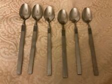 Vtg Oxford Hall Florentine Window Stainless Steel Flatware 6 ICE TEA SPOONS picture