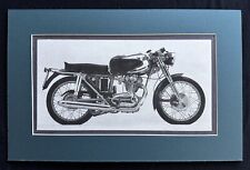  1962 Ducati Elite 204cc Motorcycle Matted B+W Photograph Print picture