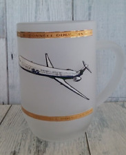 Vintage McDonnell Douglas MD-90 Frosted Glass Mug Gold Trim picture