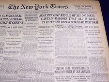 1935 SEPT 4 NEW YORK TIMES - SEAS PREVENT RESCUE OF 351 ON DIXIE - NT 1973 picture