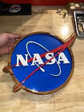 NASA Space Sign 1 FT Wood Plaque SpaceX Astronaut Elon Musk Collector BLEMISH picture