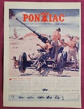 Vintage WW2 Double sided Print Ad ~ Pontiac (Bofors 40MM) & Kodak Color Film picture