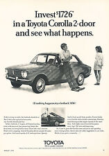 1970 Toyota Corolla 2-door Original Advertisement Car Print Ad J355 picture