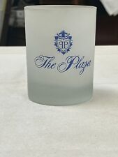 Vintage The Plaza Hotel New York NYC Clear Frosted Glass with Plaza Crest picture