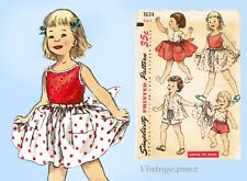 Simplicity 1634: 1950s Toddler Girls Beach Ensemble  Sz1 Vintage Sewing Pattern picture