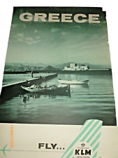 Vintage Original KLM Royal Dutch Airlines Greece Poster 25x40” Rare ca 1960 picture