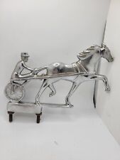 Vintage 1950's Trotter jockey sulky pacer harness horse hood ornament emblem picture