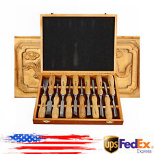 Wood Carving Hand Chisel Tool Set 12pcs Professional Woodworking Gouges Tools US picture