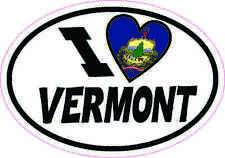 5in x 3.5in Oval I Love Vermont Sticker Car Truck Vehicle Bumper Decal picture