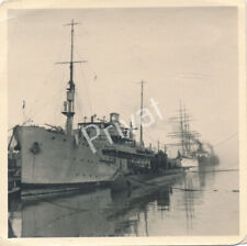 Photo Wk II Armed Forces Mothership IN Port Navy Battle Ship K1.17 picture