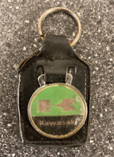 Vintage Kawasaki Keychain - Classic Leather and Metal Design with Logo picture
