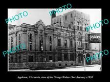 OLD 8x6 HISTORIC PHOTO OF APPLETON WISCONSIN THE WALTERS STAR BREWERY c1920 picture
