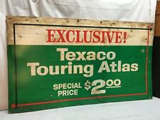 Vintage Texaco Touring Atlas Card Board Gas Station Sign Authentic Mid Century  picture