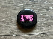 Vintage 1981 Pretenders US Tour 1982 Black Button Pin picture