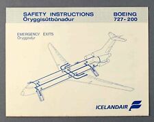 ICELANDAIR BOEING 727-200 VINTAGE AIRLINE SAFETY CARD ICELAND FI picture