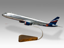 Airbus A321 Aeroflot Solid Kiln Dried Mahogany Wood Handmade Desktop Model picture