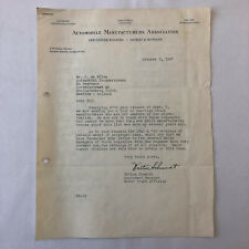 1947 Automobile Manufacturer's Association Letter Letterhead Truck Makers  picture