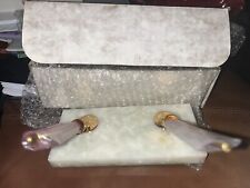 2 Fisher space Pens Gold Plated Double With Marble  Pen Stand picture