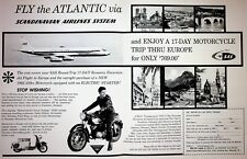 1962 Scandinavian Airlines Motorcycle Tour Europe Map - 4-Page Vintage Ad picture