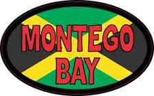 4inx2.5in Oval Jamaican Flag Montego Bay Sticker Car Truck Vehicle Bumper Decal picture