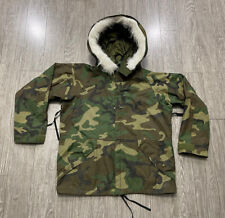 USGI Woodland Goretex Parka Cold Weather Camouflage Hooded Size L Reg Fur picture