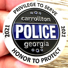 RARE CARROLLTON GEORGIA POLICE DEPT MINT 1.75 INCH CHALLENGE COIN LEO picture