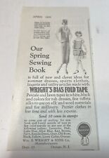 1925 Wright's Bias Fold Sewing Tape Vintage Print Ad Lady & Girl Spring Catalog picture