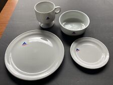 vintage Delta Air Lines china 4-piece setting 1980's Widget 1st Class in-flight picture