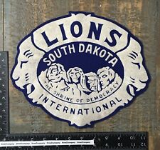 Vintage Lions Club International South Dakota Huge Back Jacket Patch 1950's Felt picture