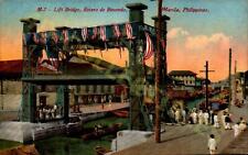 Vintage postcard  Lift Bridge Estero de Binondo Manila Philippines Scene picture