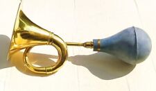 Antique Klaxon Trumpet Brass Rubber Air Beep Signal Vehicles Rare Old 35 cm 20th picture