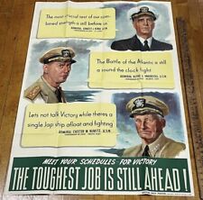 WW2 Original Propaganda Poster 1943 Navy Admirals Nimitz, King and Ingersoll picture