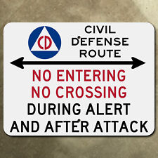Civil Defense Route highway marker road sign 1950s atomic age cold war 20x15 picture